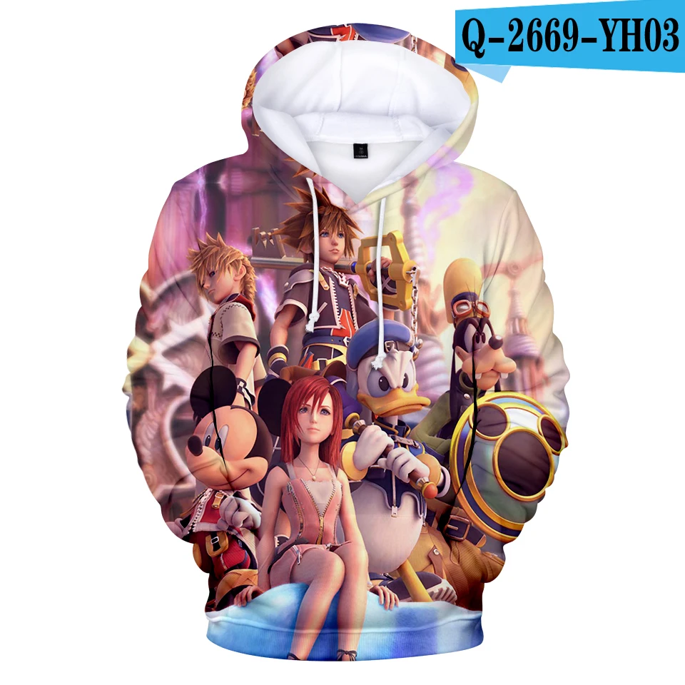 3D игровая Толстовка ARPG Kingdom Hearts 3D аниме-Толстовка KH 1 FM Kingdom Hearts FINAL MIX 3D одежда с длинными рукавами для подростков - Цвет: 003