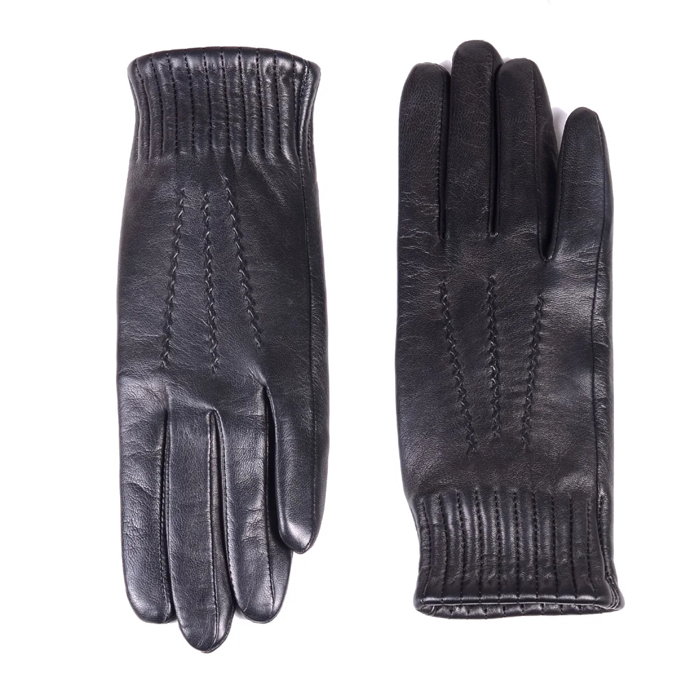 

Women's Ladies Fashion Real Leather Sheepskin Lambskin shrink Wrist Winter Warm Short Gloves