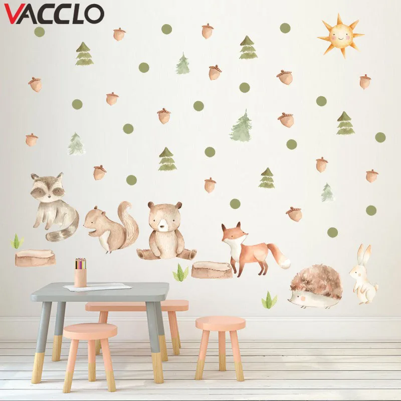 Vacclo DIY животные белка кролик Ежик обои с лисицей детская комната спальня гостиная