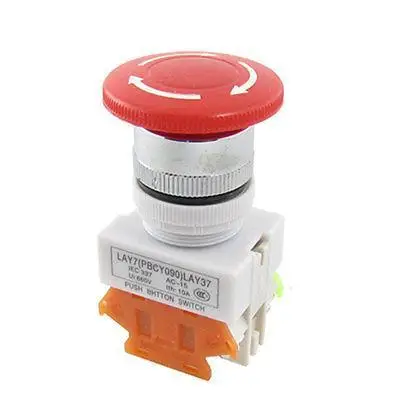 

AC 660V 10A 40mm 1.6" Red Sign Rotary Mushroom Emergency Stop Push Button Switch