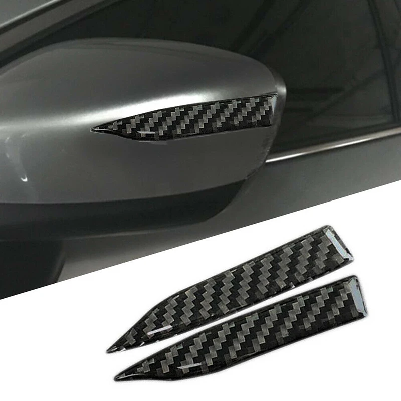 Carbon Fiber Car Stickers Anti-Scratch Trim Rearview Mirror Protector 2 Pieces