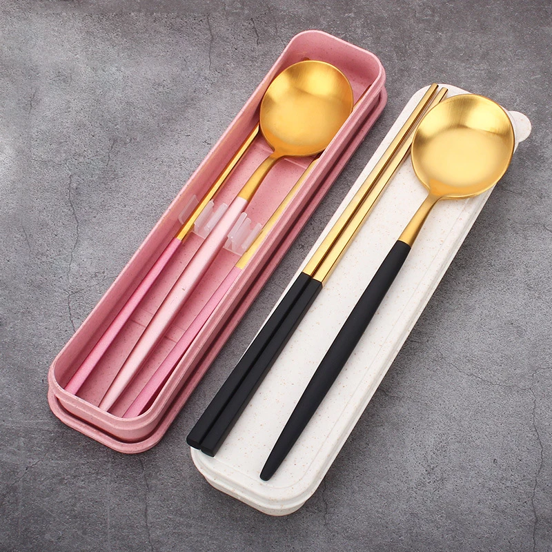 

Reusable Utensils Set with Portable Case, 304 Stainless Steel Cutlery Lunch Set for Work Office School, Fork + Spoon + Chopstick