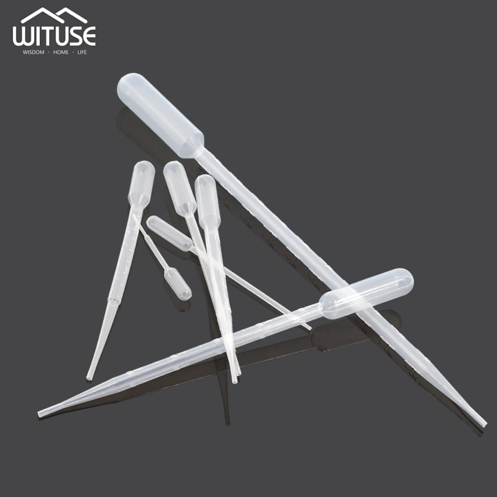 

100Pcs Disposable Plastic Transfer Laboratory Tools Graduated Pasteur Dropper Polyethylene Makeup Tools 0.2/0.5/1/2/3/5/10mL