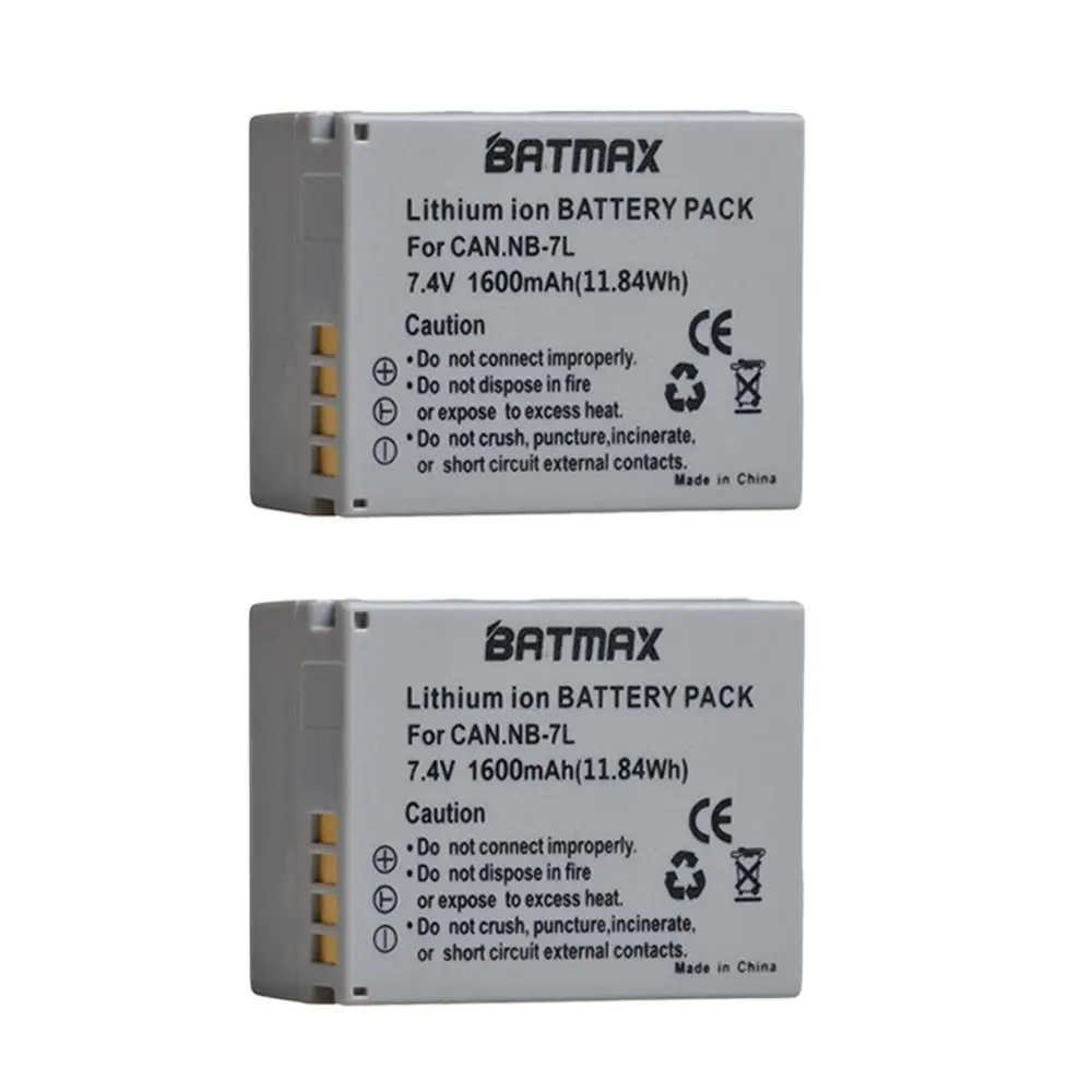 2X 1600 мАч NB-7L NB7L NB 7L Аккумулятор Akku для камер Canon PowerShot G10 G11 G12 SX30IS | Электроника