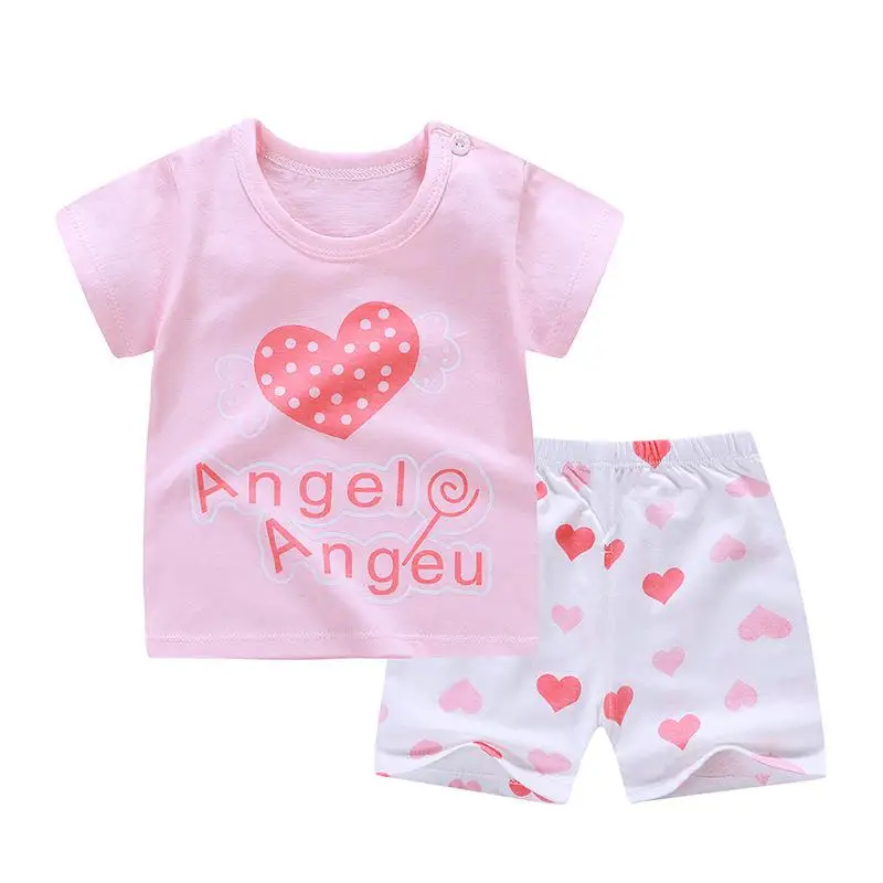 2pcs Baby Boy Summer Clothing Set Infant Clothes Suit Newborn Girl Short Sleeve top+Shorts Toddler Homewear Baby Outfits stylish baby clothing set