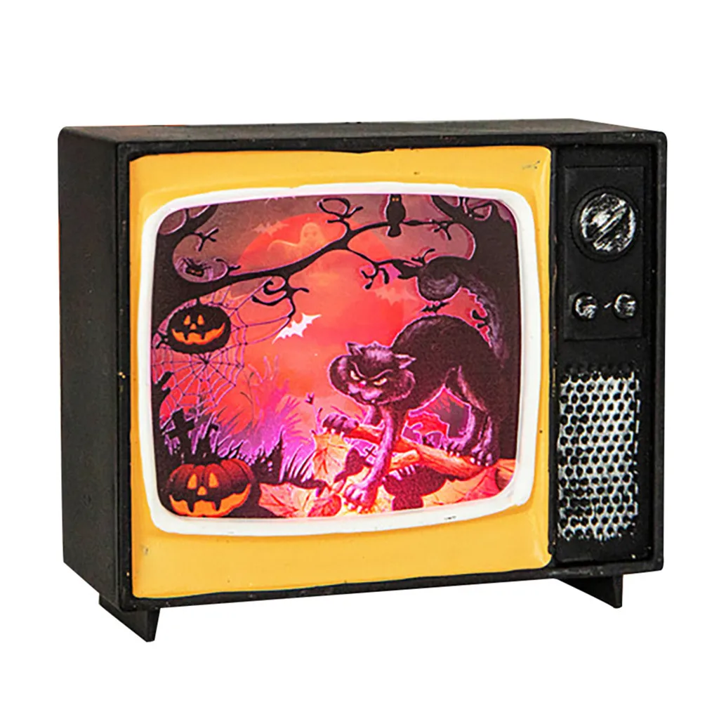 

Halloween Ornament Television Light Hanging Retro Lights Holiday Party Atmospher Festive Party Atmosphere Decoration Supplies #C