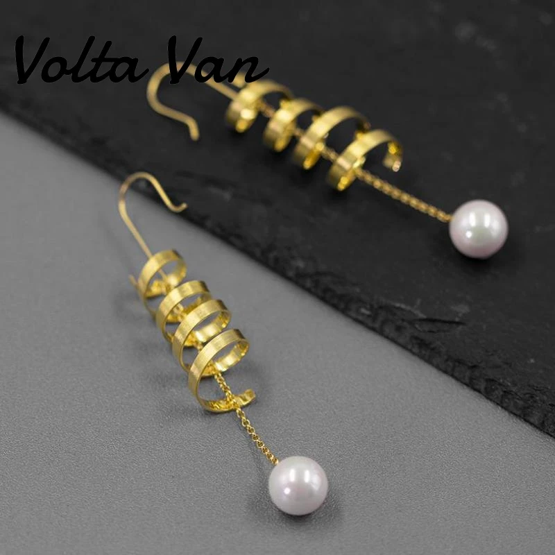 

Volta Van Women Drop Earrings 925 Sterling Silver Pendientes Plata 2022 New Agate Shell Beads Obsidian Geometric Trendy Earrings