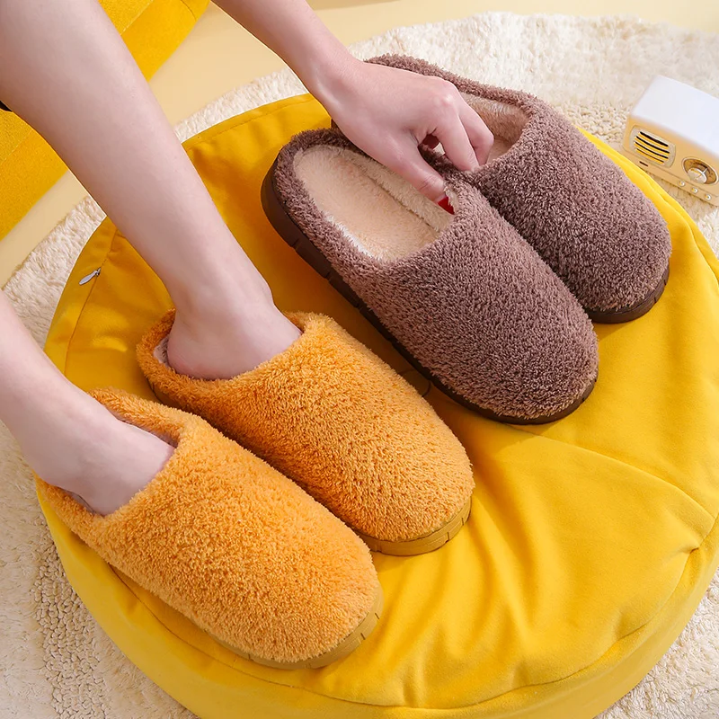 

Women Indoor Slippers Warm Plush Home Slipper Autumn Winter Shoes Woman House Flat Floor Soft Slient Slides for Bedroom