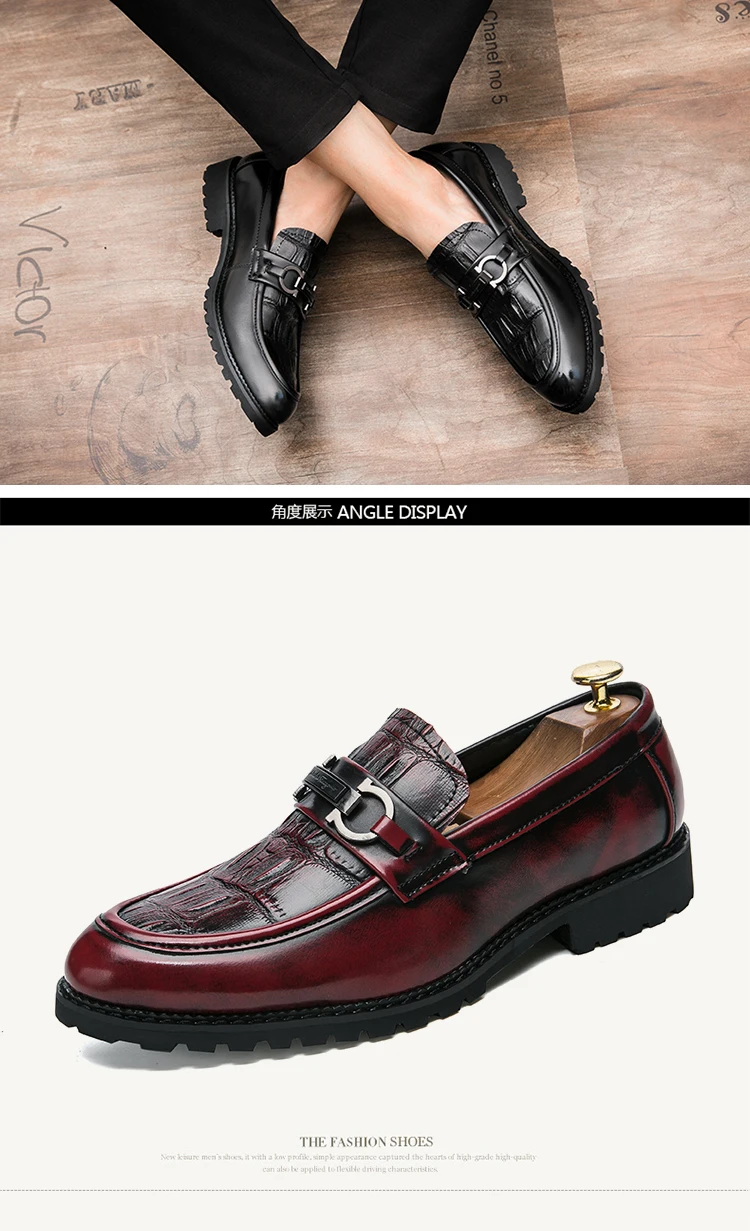 Модная деловая модельная обувь с острым носком; мужские лоферы; Кожаные Туфли-оксфорды для мужчин; повседневная обувь на плоской подошве; слипоны; Свадебная обувь для вечеринок