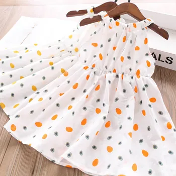 

Summer Girls Printed Peacock Feathered Dress Wholesale Children's Clothing