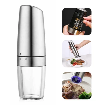 

Electric Automatic Pepper Grinder Induction Pepper Mill LED Light Spice Grain Porcelain Grinding Core Mill Kitchen Tools