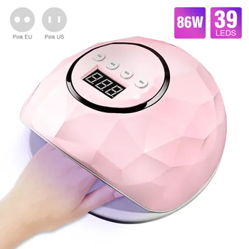 

Nail Dryer 86W LED UV Lamp LCD Display Intelligence Drying Gels Nail Polish Professional Nail Art Tools 180 Degree Irradiation