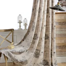 Rideaux imprimés en Polyester et coton, style européen Simple, pour salon, salle à manger, chambre à coucher