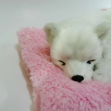 Samoyeds большая плюшевая игрушка имитация собаки кукла Спящая декоративная собака для автомобиля детский подарок фотография Реквизит Рождественское украшение