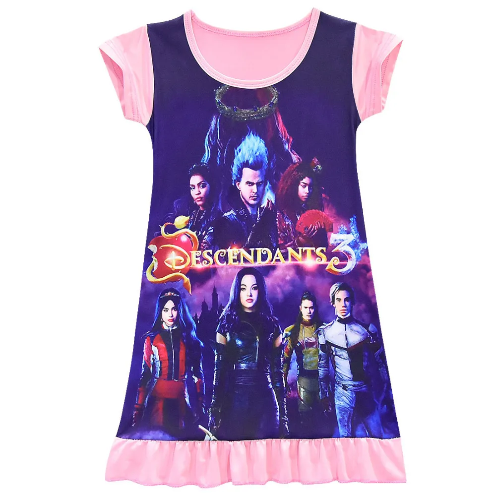 2020 Girls Kids Descendants 3 Pyjama Nightie Dress Cartoon Sleep Wear Print Nightgown Pajama Nightie Princess Nightwear Dress naruto outfits