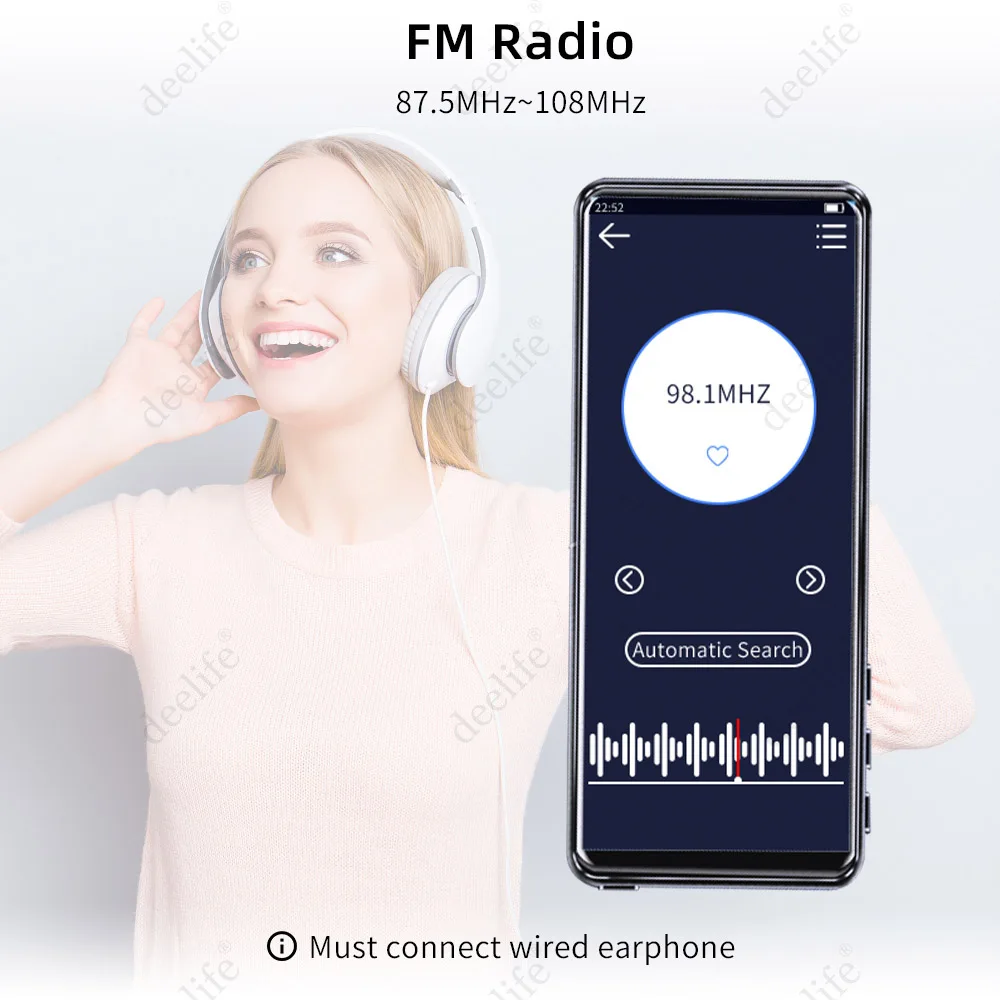 sony mp3 player Deelife Bluetooth MP3 Player and MP4 Play with Screen FM Radio Recording Built-in 8GB Speaker Full Touch Metal Music MP 4 mp3 player online