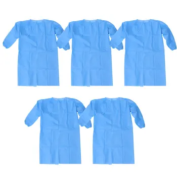 

5pcs Disposable Protection Clothes Non-woven Apron Clothing Adjustable Dust-proof Protection Clothes Disposable Overalls