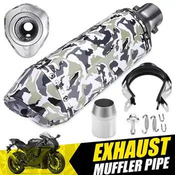 

1 Set 38-51mm Universal Stainless Steel Motorcycle ATV Dirt Bike Exhaust Muffler Tail Pipe Silencer Dual Outlet