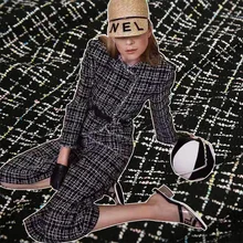 Европейский и американский стиль небольшой аромат ветер вспышка шерстяная ткань ручной работы DIY ткань Классическая мода