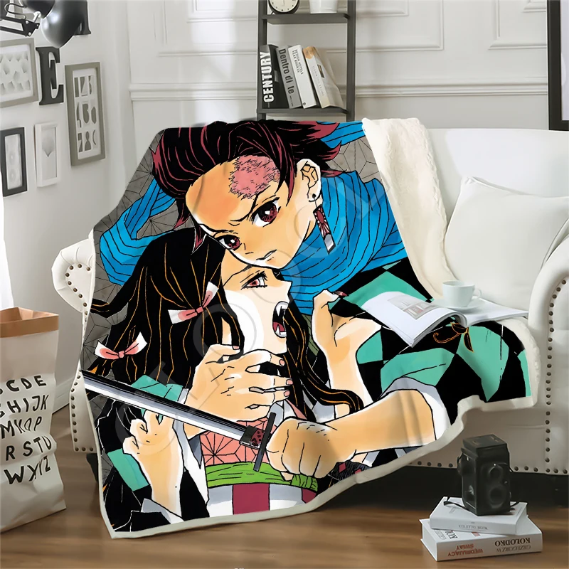 Animes Demon Slayer Kimetsu No Yaiba одеяла, 3D принт, повседневный диван, для путешествий, молодежное постельное белье, пледы, одеяла, покрывала для плюшевого одеяла