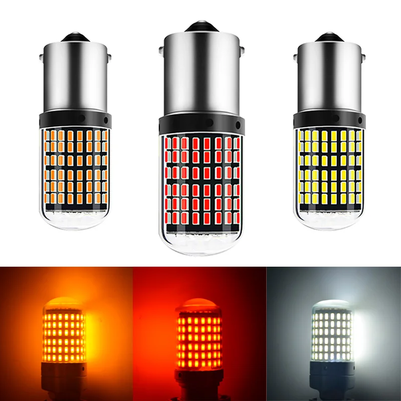 1PCS CanBus S25 1156 BA15S P21w BAU15S PY21w T20 7440 W21W LED  3014 144smd  Canbus ȸ ȣ 극ũ 