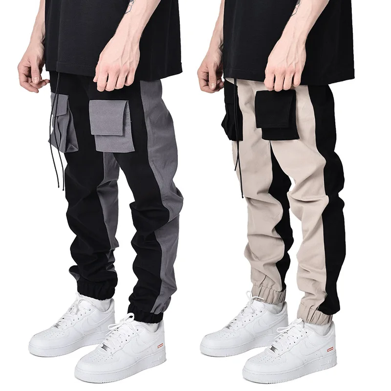 

ICCLEK Overalls Men's Fall Loose Leggings Straight-leg Sports Casual Trousers Black Pants Men Stacked Sweatpants Men