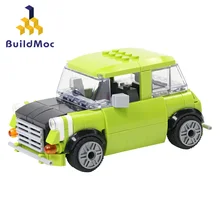 Mr. bean verde mini carro blocos de construção série figuras tijolos modelo educacional tijolos a granel modelo figuras crianças brinquedo