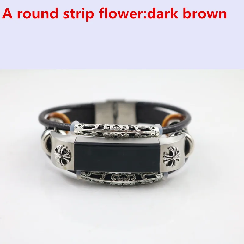 Leather strap For Fitbit Alta/Fitbit Alta HR Replacement Leather band belt Bracelet Watchbands correas reloj watch Accessories - Цвет ремешка: r flower dark brown