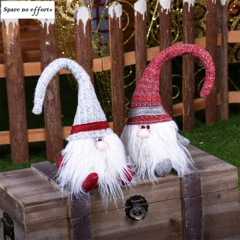 

New Year Red Christmas Tree Decorations Sit Down Santa Claus Christmas Dolls Figurine Ornament Xmas Gift For Kid Navidad