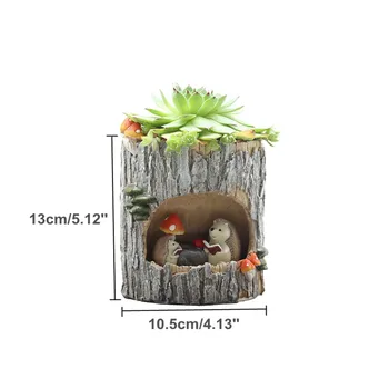 

New Vintage Flower Pot Lovely Resin Succulent Juicy Plant Flower Bonsai Planter Bed Desk Pot Figurines Home Garden Office Decora