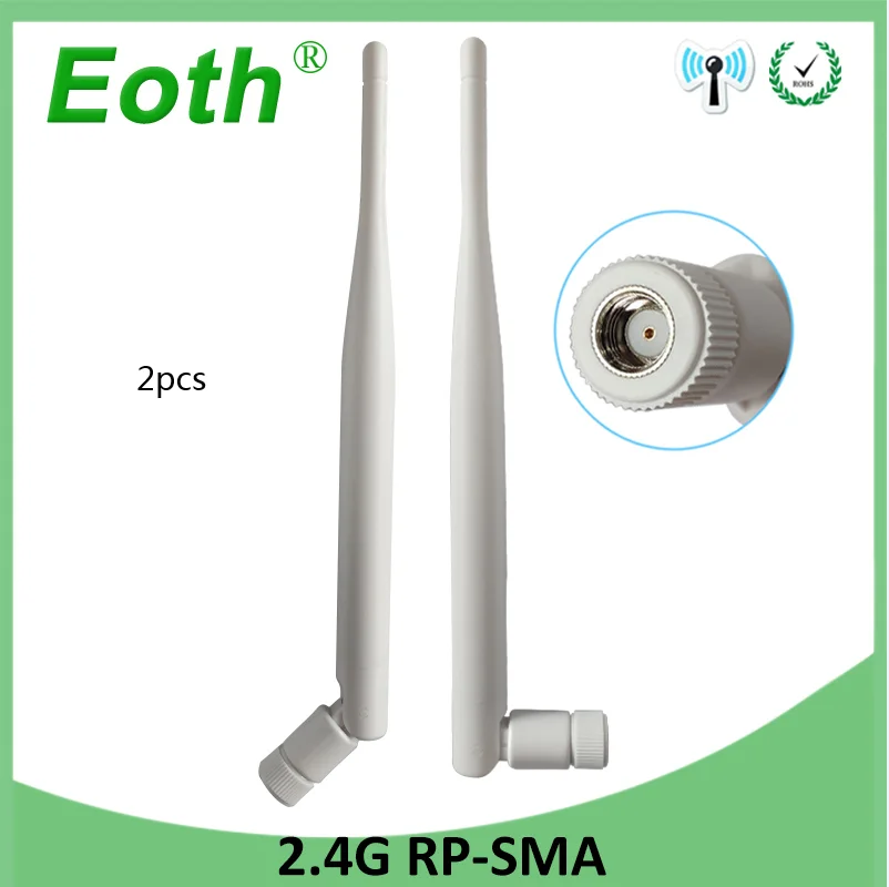 2PCS 2,4 ГГц WiFi антенна 5dBi антенна RP-SMA разъем 2,4 ГГц антенна wi fi антенна для беспроводного маршрутизатора Wifi усилитель - Цвет: 2PCS