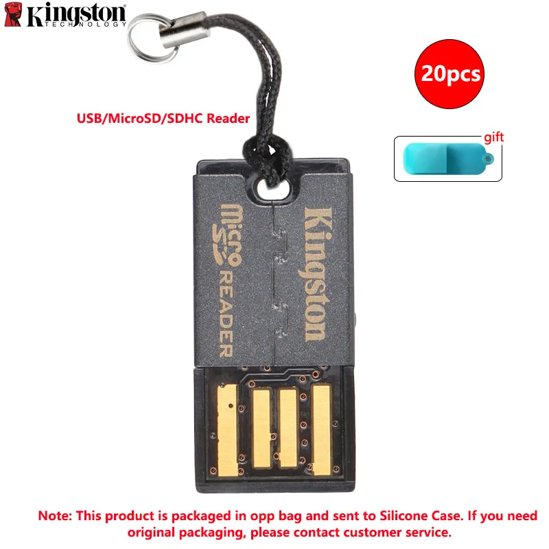 

20PCS Kingston USB MicroSD SDHC Card Reader Mini Cardreader Dropshipping 10pcs 2pcs Free Silicone Case Microsd to USB TF Adapter
