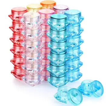 

Empty 10Pcs 3/5g 3/5ml Plastic Makeup Cream Nail Art Lip Balm Pot Refillable Storage Pot Cosmetic Container Travel Portable Jars