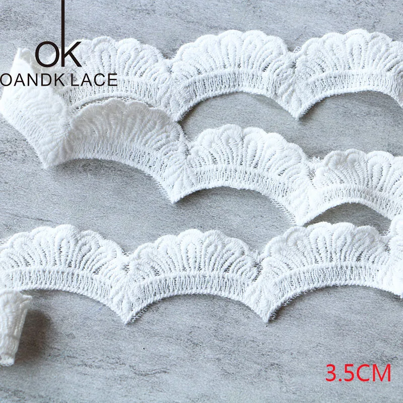 3CM 2YARD 2 ярда/Лот ручной работы кружевная отделка пэчворк материал белая кружевная лента для самодельного украшения одежды Швейные аксессуары - Цвет: 3CM 2YARD
