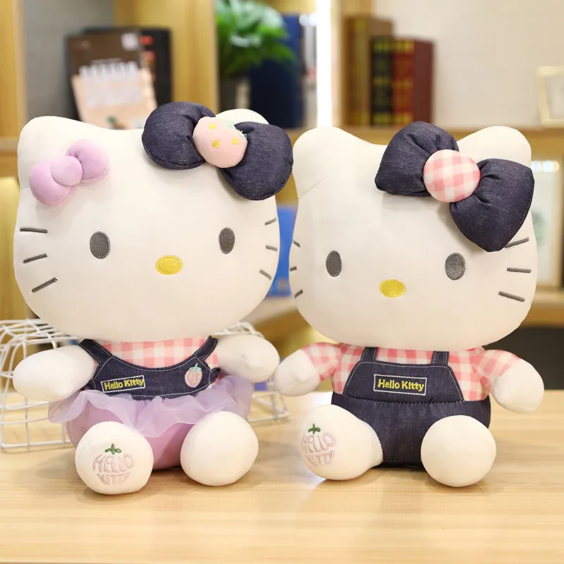 40 см оригинальный Sanrio Kawaii Hello Kittys джинсы КТ кот Милый Плюшевый набивной Аниме
