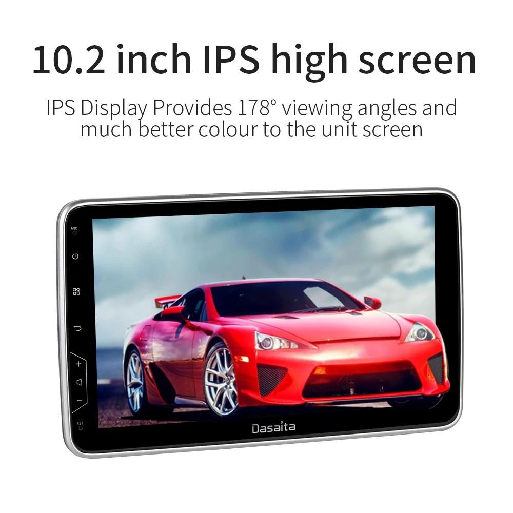 Clearance Dasaita Universal 2 Din Radio Android 9.0 GPS Navigation 10.2" IPS Multi Touch Screen 1080P Video Car Stereo Multimedia System 2