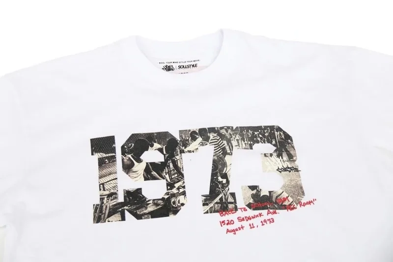 Soulstyle x Kenstyle Joint Ограниченная серия 1973 хип-хоп свободная футболка с короткими рукавами белый черный европейский размер M L Cutton