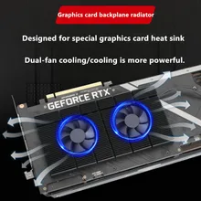 Para rtx 3090 radiador gpu placa traseira do radiador refrigerador de memória painel alumínio + dupla pwm ventilador vram dissipador calor placa gráfica backplan