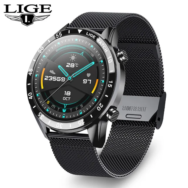 2021 New Smart watch Men's IP68 waterproof watch Multiple sports mode Heart rate Weather forecast Bluetooth call Men smart watch 