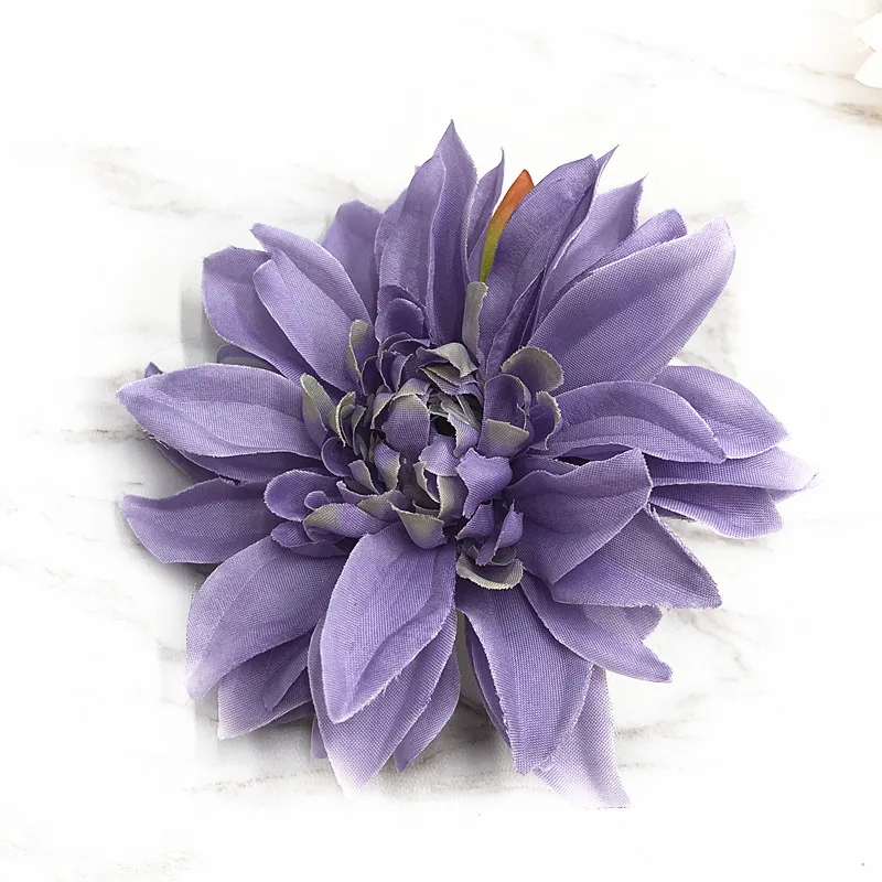 HINDJEF 5 шт. 9 см искусственные шелковые хризантемы свадьба дома ваза украшения «сделай сам» венок цветок стены Подарочная коробка ремесло поддельные цветы - Цвет: purple