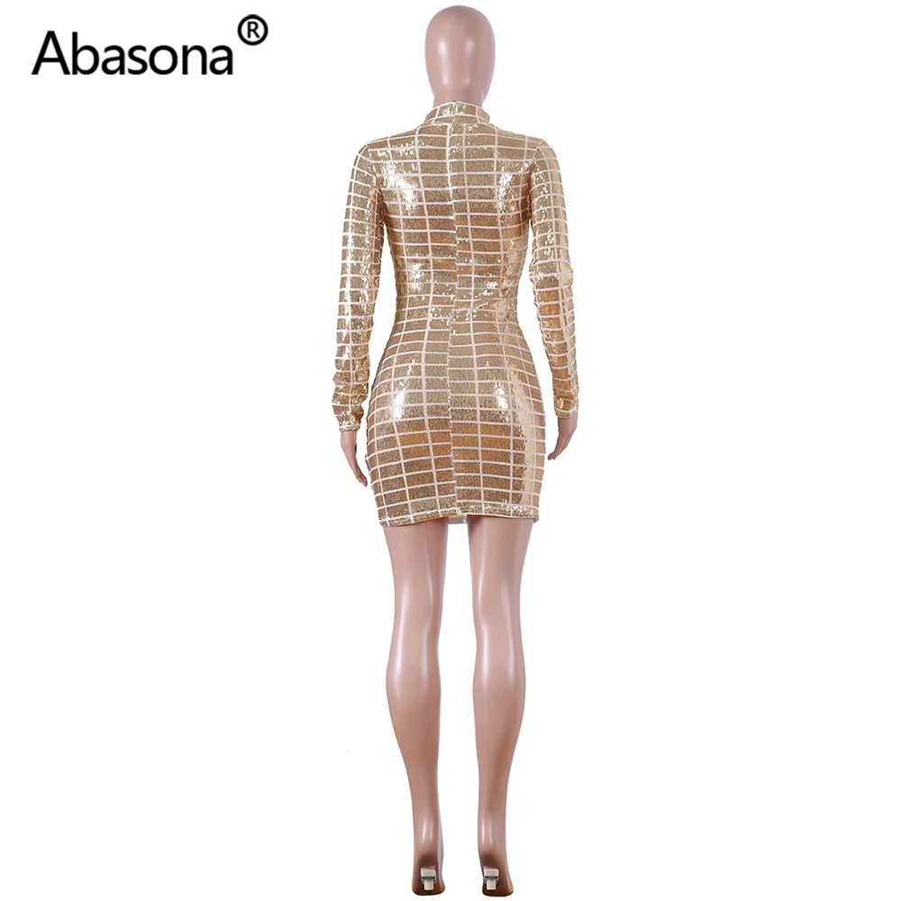 Abasona, Осеннее, зимнее, женское, с длинным рукавом, геометрический рисунок, сексуальное, облегающее, мини платье, из прозрачной сетки, обтягивающие, с блестками, платья, вечерние, для ночного клуба
