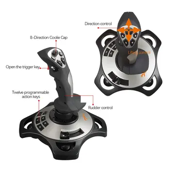 

PXN-2113 Flight Simulator Gamepad Controller Joystick for PC/Desktop