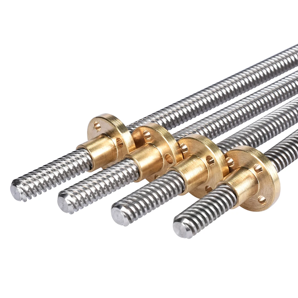 1 Pieza T14 Varilla Trapezoidal Rosca De Tornillo De Plomo 14mm T14 * 3 Plomo 3mm, Paso 3mm Con Tuerca De Latón Longitud 100mm 200mm-1200MM Para Improra 3D - AliExprs 13