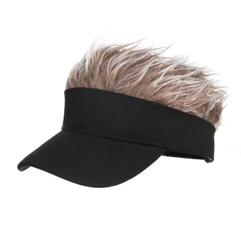 

Men's Simulation Wig Baseball Cap Golf Hat Novelty Visor Cap with Sharp Hair Point Adjustable Baseball Cap