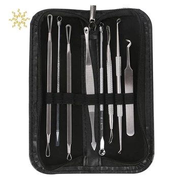 

8pcs/set Double-head Acne Extractor Set Stainless Steel Blackhead Removal Needles Professional Acne Blackhead Removal Set