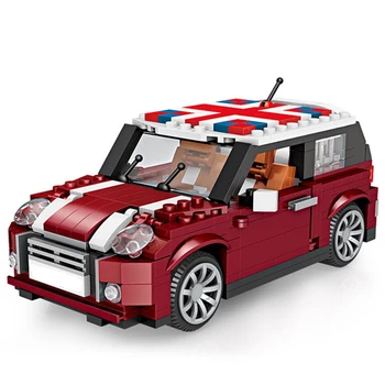 

City Creator Red Mini Car Vehicle Building Blocks Technic Racing Car Model Bricks Toys Classic Educational For Children Gifts