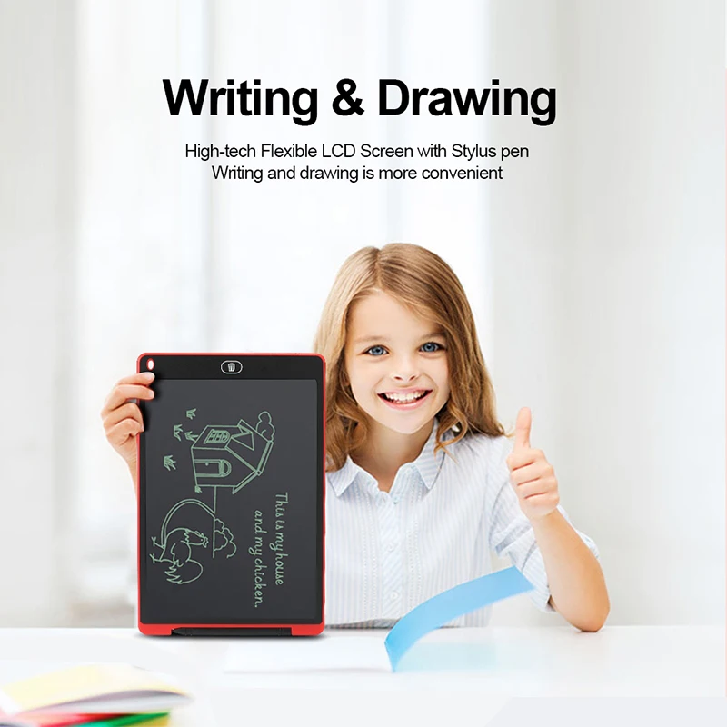 Детский планшет для рисования цифровой Графика планшет ЖК-дисплей планшет для письма 12 дюймов с электронным блокнотом, Портативный доска для рисования для рукописного ввода