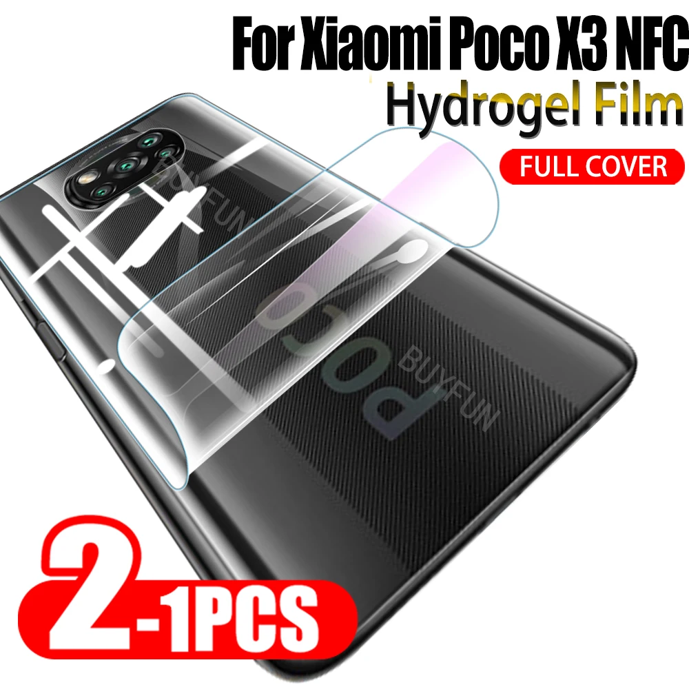 1-2 uds hidrogel de película cubierta para Xiaomi POCO X3 NFC suave de la cubierta de la batería de la película para Xiaomi pocophone X3 pocox3 HD no de vidrio