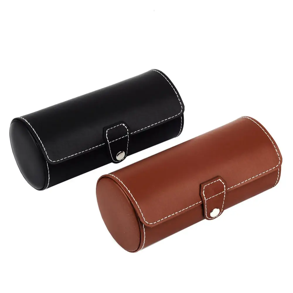 Watch Roll Travel Case 3 Slots Chic Portable Vintage Leather Display Watch Storage Box with Organizers Men Gift