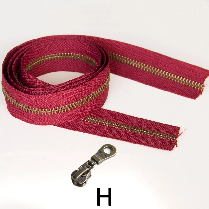 H 1 метр YKK 5# металлические бронзовые катушки молнии DIY Швейные сумки аксессуары A - Цвет: H